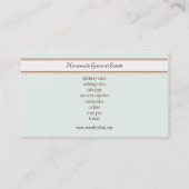 Baker, boulangerie, carte de visite de chef de (Dos)