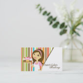 Baker Brunette Bakery Cup Cakes Bake Visitekaartje (Staand voorkant)