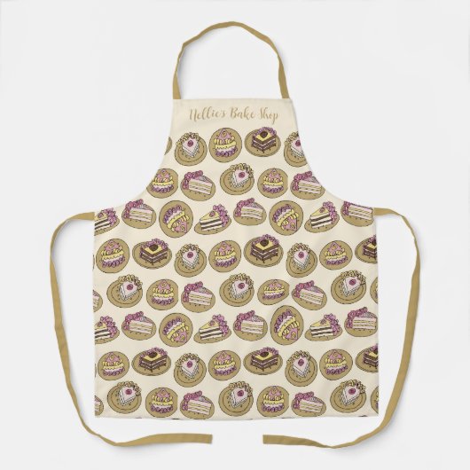 Baker Cake Pattern Schort (Voorkant)