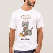 Baker Cat - Grijs Tom Pastry Chef Cat Lover T-shirt (Voorkant)