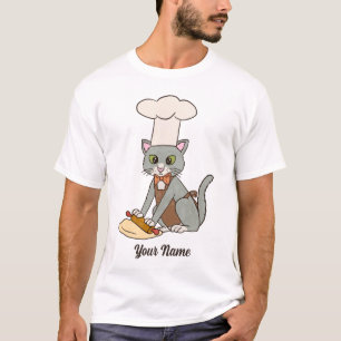Baker Cat - Grijs Tom Pastry Chef Cat Lover T-shirt