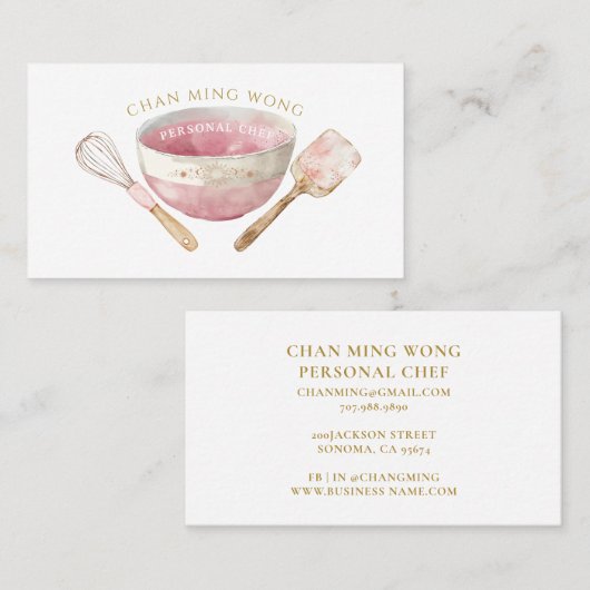Baker Chef Caterer Visitekaartje (Voorkant / Achterkant)
