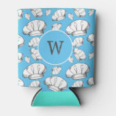 Baker Chef Pet Patterned Blue Monogramed Blikjeskoeler (Voorkant)
