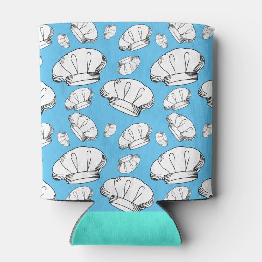 Baker Chef Pet Patterned Blue Monogramed Blikjeskoeler (Achterkant)