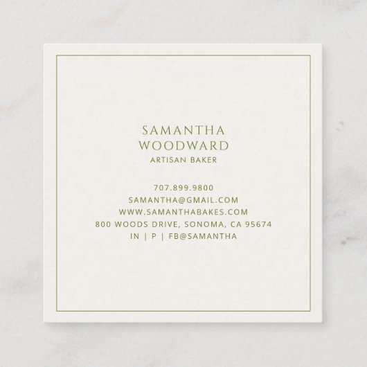 Baker Chefs Pet Visitekaartje (Achterkant)