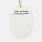 Baker Coat of Arms Ornament (Achterkant)