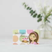 Baker Cup Kaarten Bakkerij Sweet Behandelt Visitek Visitekaartje (Staand voorkant)