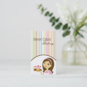 Baker Cup Kaarten Bakkerij Sweet Behandelt Visitek Visitekaartje (Staand voorkant)