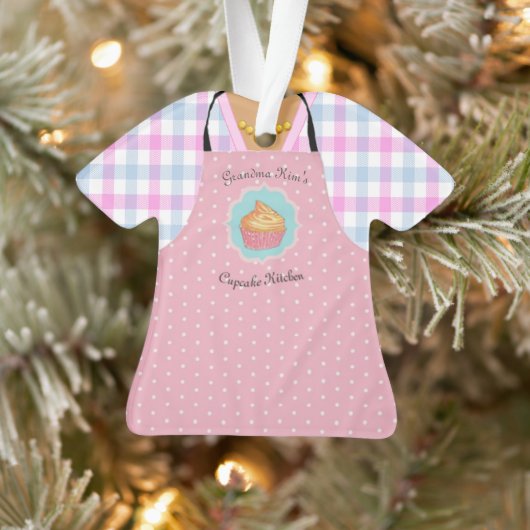 Baker Cupcake Apron Ornement personnalisé (Arbre)