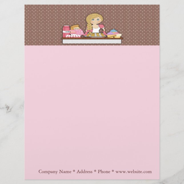 Baker Cupcakes Business Letterhead Briefhoofd Sjabloon (Voorkant)