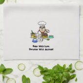 Baker die een keukenhanddoeken van de Cake decorre (Gevouwen)