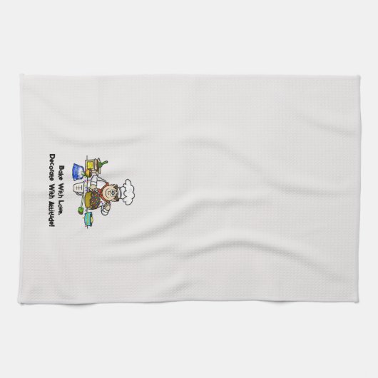 Baker die een keukenhanddoeken van de Cake decorre (Horizontaal)