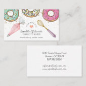 Baker Donut Desserts Carte de visite d'ustensiles  (Devant / Derrière)