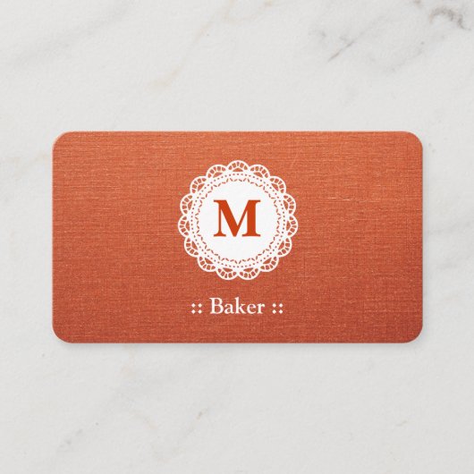 Baker Elegant Lace Monogram Visitekaartje (Voorkant)