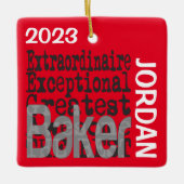 Baker Extraordinaire CUSTOM Keramisch Ornament (Voorkant)
