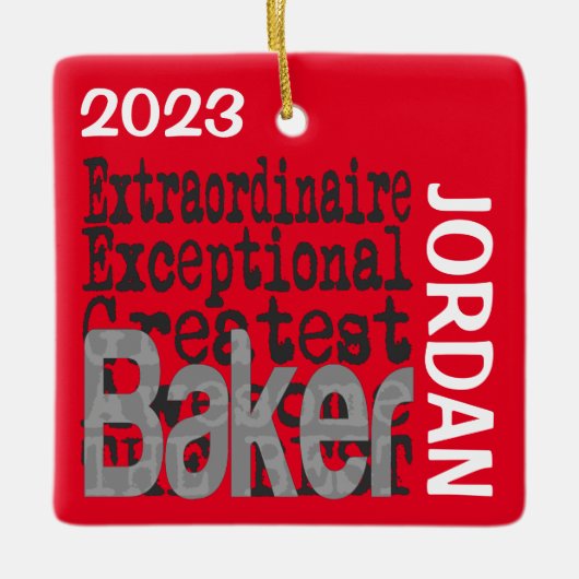 Baker Extraordinaire CUSTOM Keramisch Ornament (Voorkant)
