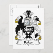 Baker Family Crest Briefkaart (Voorkant / Achterkant)