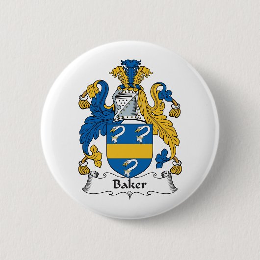 Baker Family Crest Ronde Button 5,7 Cm (Voorkant)