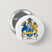 Baker Family Crest Ronde Button 5,7 Cm (Voorkant /achterkant)
