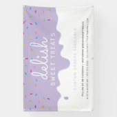 Baker Frosting Drip kleurrijke sprinkles Lila Spandoek (Verticaal)