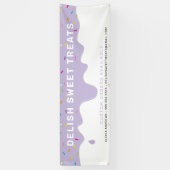 Baker Frosting Drip kleurrijke sprinkles Paarse Spandoek (Verticaal)