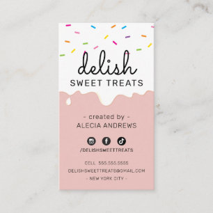 BAKER FROSTING DRUPPELS moderne kleurrijke sprinkl Visitekaartje