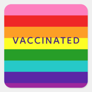 Baker Gay Pride Flag Rainbow Stripe gevaccineerd Vierkante Sticker
