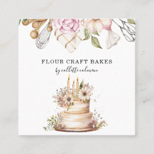 Baker gebak Chef Waterverf bakgereedschap Cake Vierkante Visitekaartje