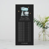 Baker gebak Chef Waterverf bakgereedschap Zwart Menu (Staand voorkant)