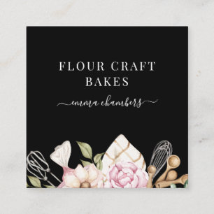 Baker gebak Chef Waterverf Bakkers Gereedschap Cre Vierkante Visitekaartje