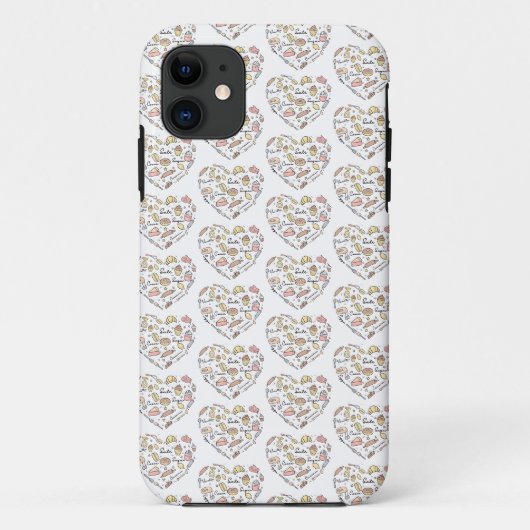Baker Heart Funny Bakery Baking Pastry Chef Case-Mate iPhone Case (Achterkant)
