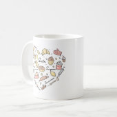 Baker Heart Funny Bakery Baking Pastry Chef Koffiemok (Voorkant links)