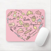 Baker Heart Funny Bakery Baking Pastry Chef Muismat (Met muis)