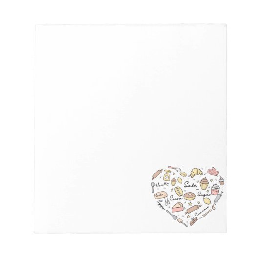 Baker Heart Funny Bakery Baking Pastry Chef Notitieblok (Voorkant)