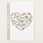 Baker Heart Funny Bakery Baking Pastry Chef Planner (Voorkant)