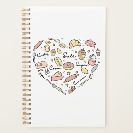 Baker Heart Funny Bakery Baking Pastry Chef Planner (Voorkant)
