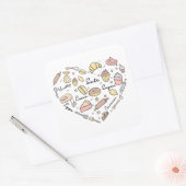Baker Heart Funny Bakery Baking Pastry Chef Vierkante Sticker (Envelop)