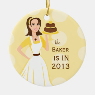 Baker in/uit-teken keramisch ornament
