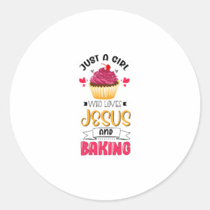 Baker is gewoon een meisje dat van Jezus houdt en Ronde Sticker