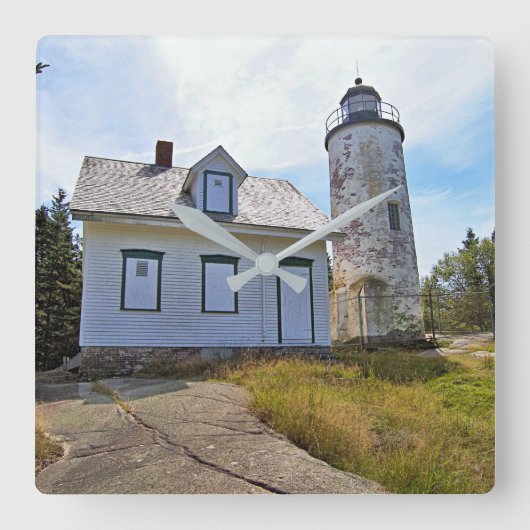 Baker Island Lighthouse, Maine Vierkante Klok (Voorkant)