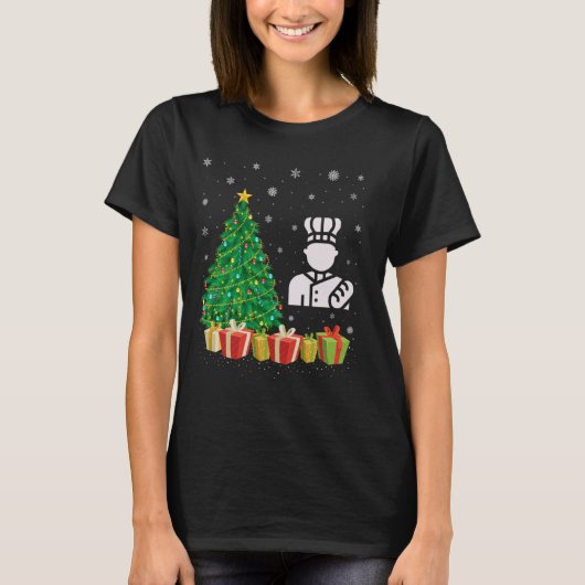 Baker Kerstboom Verlichting Santa Hat Baker Kerstm T-shirt (Voorkant)