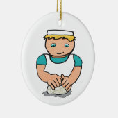 Baker Kneading Dough for Baking Bread Keramisch Ornament (Rechts)