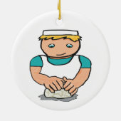 Baker Kneading Dough for Baking Bread Keramisch Ornament (Achterkant)