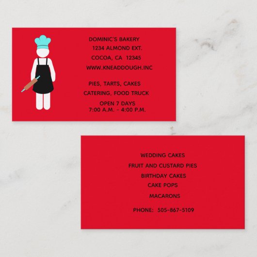Baker met rolletje visitekaartje (Voorkant / Achterkant)
