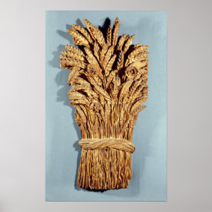 Baker met tarweoren en bloemen poster