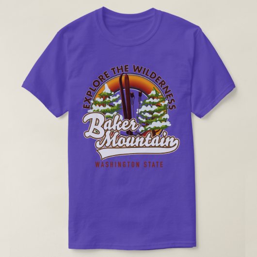 Baker Mountain Washington staatsski T-shirt (Design voorkant)