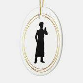 Baker of Chef Silhouette Kerstannament Keramisch Ornament (Links)