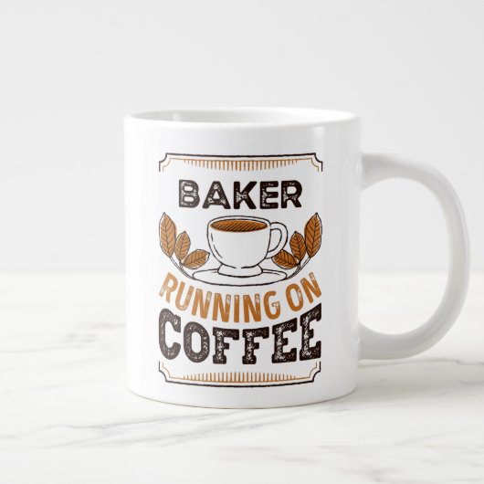Baker op Coffee Caffeine Gift Extra Grote Beker (Rechts)