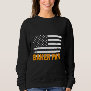 Baker Papa American Flag Vaderdag Trui
