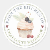 Baker Pastry Chef Cupcake Label Sticker (Devant)